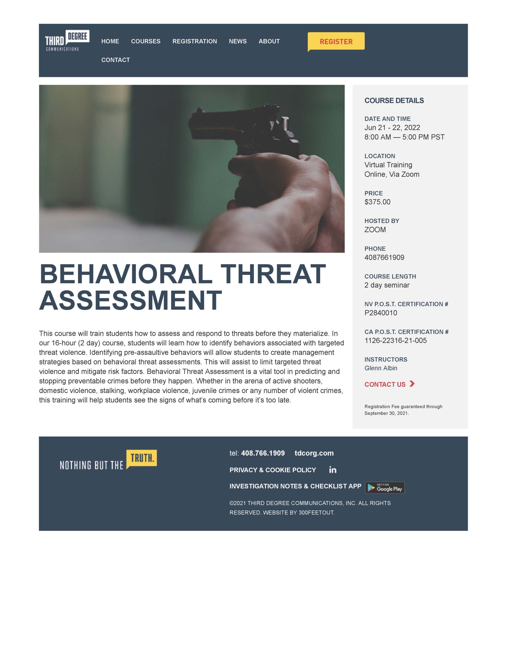 Behavioral Threat Assessment (2 day)